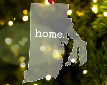 Rhode Island Home Ornament, Christmas Tree Ornament, Home Ornament, Rhode Island Christmas, Rhode Island Souvenir, Rhode Island Gift