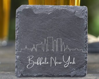 Buffalo Skyline Coasters, Housewarming Coaster, Buffalo Skyline, Buffalo NY Gift, Moving Away Gift, Buffalo Cityscape, New Apartment