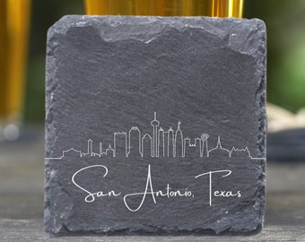 San Antonio Skyline Coasters, Housewarming Coasters, New Home, San Antonio Texas, Moving Away Gift, San Antonio Cityscape, New Apartment