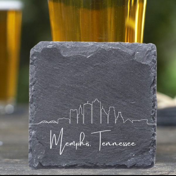 Memphis Skyline Coasters, Housewarming Coasters, Memphis Tennessee Home, Moving Away, Memphis TN Cityscape, Memphis Gifts, Tennessee Decor