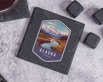 Alaska Home Gift, Custom Stone Coaster, Alaska Souvenir, Alaska Decor, Alaska State Coasters, Housewarming Gift, Home Coasters