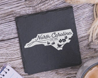North Carolina State Coasters, Housewarming, Custom Coaster, North Carolina Sites, North Carolina Gifts, North Carolina Home Gift, Coasters