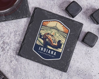 Indiana Home State, Custom Stone Coaster, Indiana Decor, Indiana Souvenir, Indiana State Gift, Housewarming Gift, Home Coasters