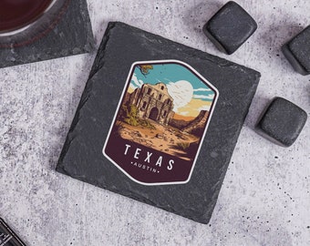 Texas Slate Coaster, Home State Coasters, Housewarming Gift, Texas Souvenir, Texas Home Decor, Custom Stone Coaster, Texas Home State