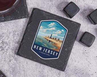 New Jersey State Gift, Home Coasters, Custom Stone Coaster, New Jersey Home State, Housewarming Gift, New Jersey Decor, New Jersey Souvenir