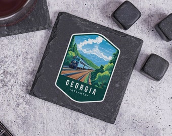 Georgia Souvenir, Custom Stone Coaster, Housewarming Gift, Georgia Home State, Home Coasters, Georgia Decor, Georgia State Gift