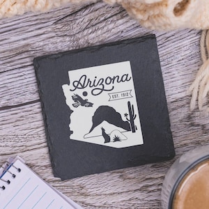 Arizona State Coasters, Housewarming Gift, Custom Stone Coaster, Arizona Landmarks, Arizona Souvenir, Arizona Home Gift, Home Coasters