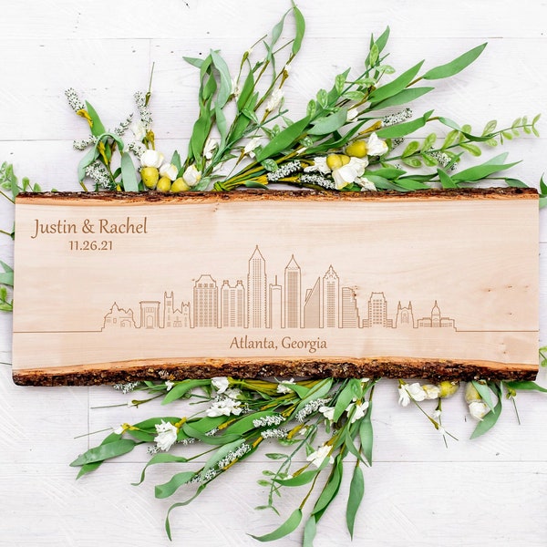 Atlanta Skyline Sign, Skyline Wall Art, Personalized Sign for Couples, Housewarming Gift, Atlanta Cityscape, Atlanta Georgia Gift, Custom