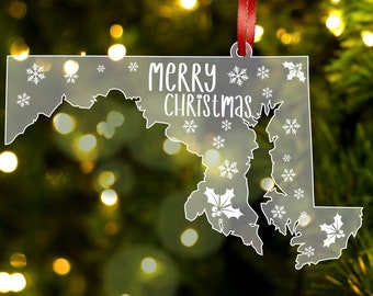 Maryland Christmas Ornament, Maryland State Gift, Maryland Gifts, Maryland Decor, Christmas Tree, Home Ornament, Maryland Christmas