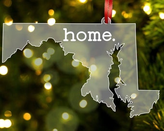 Maryland Home Ornament, Maryland State Gift, Maryland Decor, Christmas Tree Ornament, Home Ornament, Maryland Christmas, Maryland Souvenir