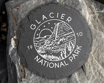 Glacier National Park Coasters, National Park Mini Gifts, Ideal for Outdoor Enthusiasts, Adventurers, and those with a Passion for Nature