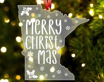 Minnesota Christmas Ornament, Minnesota State Gift, Minnesota Gifts, Minnesota Decor, Christmas Tree, Home Ornament, Minnesota Christmas