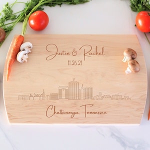 Chattanooga Skyline Personalized Cutting Board, Custom Charcuterie Board, Wedding Gift, Chattanooga Cityscape, Engagement Gift, Cheese Board