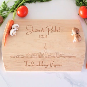 Fredericksburg Skyline Personalized Cutting Board, Custom Charcuterie, Wedding Gift, Fredericksburg Cityscape, Engagement Gift, Cheese Board