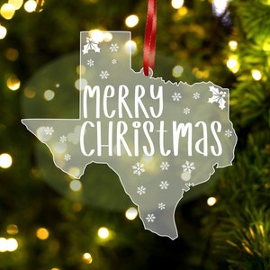 Texas Christmas Ornament, Texas State Gift, Texas Gifts, Texas Decor, Christmas Tree Ornament, Home Ornament, Texas Christmas, Texas Home
