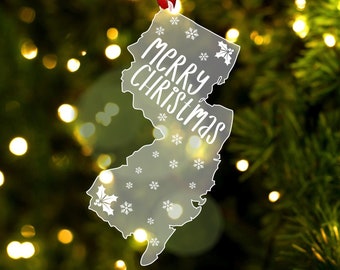 New Jersey Christmas Ornament, New Jersey State Gift, New Jersey Decor, Christmas Tree Ornament, Home Ornament, New Jersey Christmas