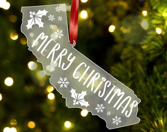 California Christmas Ornament, California State Gift, California Gifts, Christmas Tree Ornament, Home Ornament, California Christmas