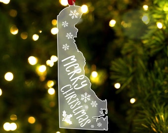 Delaware Christmas Ornament, Delaware State Gift, Delaware Gifts, Delaware Tree Ornament, Home Ornament, Delaware Christmas, Delaware Decor