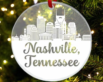 Nashville Skyline Ornament, Nashville Tennessee Gift, New City, Cityscape Ornament, New Home, First Apartment Ornament, Housewarming