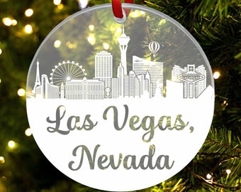 Las Vegas Skyline Ornament, Las Vegas Nevada Gift, New City, Cityscape Christmas Ornament, New Home, First Apartment Ornament, Housewarming