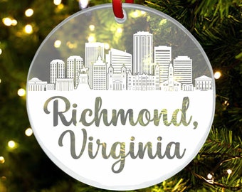 Richmond Skyline Ornament, Richmond Virginia Gift, New City, Cityscape Christmas Ornament, New Home, First Apartment Ornament, Housewarming