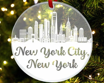 New York City Skyline Ornament, NYC New York, New City, Cityscape Christmas Ornament, New Home, First Apartment Ornament, Housewarming