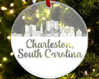 Charleston Skyline Ornament, Charleston SC Gift, New City, Cityscape Ornament, New Home, First Apartment Ornament, Housewarming
