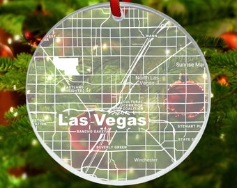 Las Vegas Map Ornament, Las Vegas NV Gift, New City, Las Vegas Christmas Ornament, New Home, Moving Away, Las Vegas Streets, Las Vegas Decor