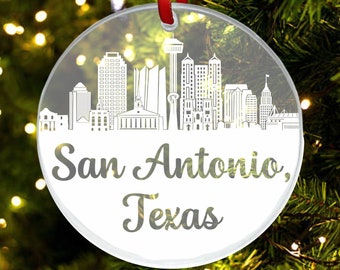 San Antonio Skyline Ornament, San Antonio Texas Gift, New City, Cityscape Ornament, New Home, First Apartment Ornament, Housewarming