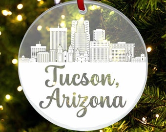 Tucson Skyline Ornament, Tucson Arizona Gift, New City, Cityscape Christmas Ornament, New Home, First Apartment Ornament, Housewarming