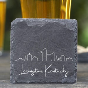 Lexington Skyline Coasters, Housewarming Coasters, Lexington Kentucky, Moving Away, Lexington KY Cityscape, Lexington Home Decor and Gifts