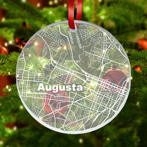 Augusta Map Ornament, Augusta GA Gift, New City, Augusta Christmas Ornament, New Home, Moving Away, Augusta City Streets, Augusta GA Decor