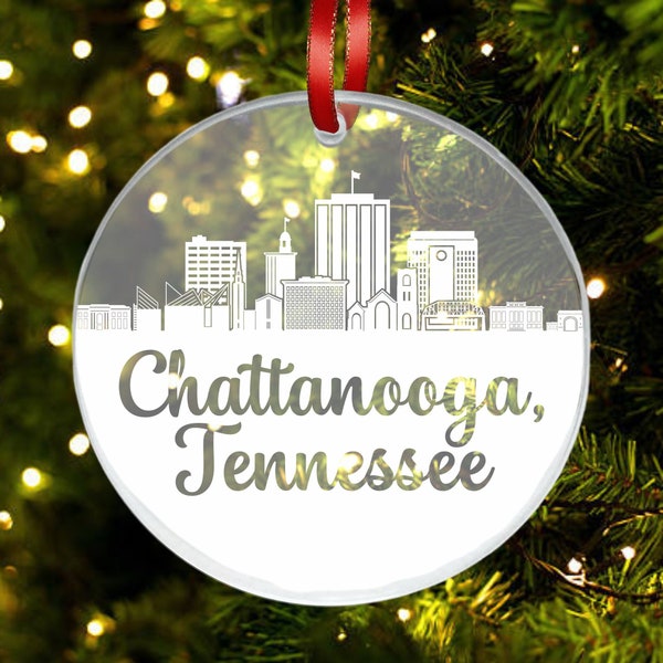 Chattanooga Skyline Ornament, Chattanooga TN Skyline Gift, New City, Cityscape Ornament, New Home, First Apartment Ornament, Housewarming