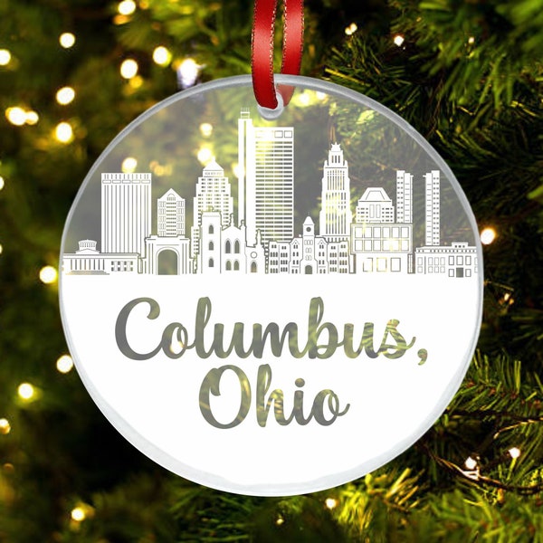 Columbus Skyline Ornament, Columbus Ohio Gift, New City, Cityscape Christmas Ornament, New Home, First Apartment Ornament, Housewarming