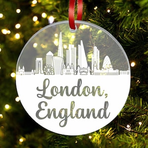 London Skyline Ornament, London England Ornament, New City Gift, Cityscape Ornament, Travel Ornament, London Souvenir, United Kingdom Gift