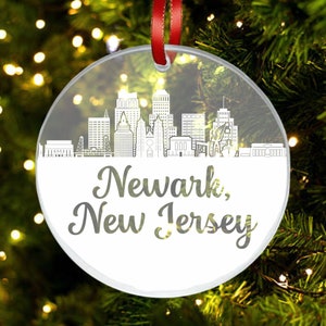 Newark Skyline Ornament, Newark New Jersey Ornament, New City, Cityscape Ornament, New Home, First Apartment Ornament, Custom, NJ Cityscape