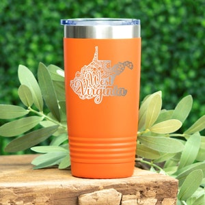 West Virginia Tumbler, West Virginia Gifts, West Virginia Travel Mug, West Virginia Coffee Tumbler, Home State West Virginia, West Virginia