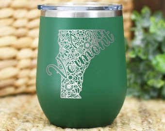 Vermont Tumbler, Vermont Gifts, Vermont Travel Mug, Vermont Coffee Tumbler, Home State Vermont, Vermont Housewarming Gift, State Pride