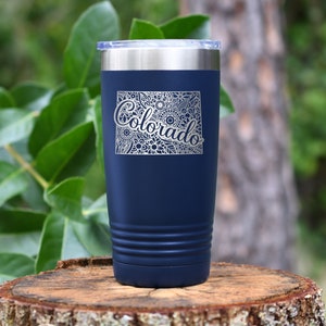 Colorado Tumbler, Colorado Gifts, Colorado Travel Mug, Colorado Coffee Tumbler, Home State Colorado, Colorado Housewarming Gift, State Pride