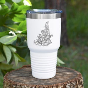New Hampshire Tumbler, New Hampshire Gifts, New Hampshire Travel Mug, New Hampshire Coffee Tumbler, Home State New Hampshire, New Hampshire