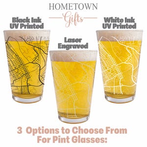 Custom City Map on Pint Glass, Whiskey Glass, Wine Glass, or Beer Can ...
