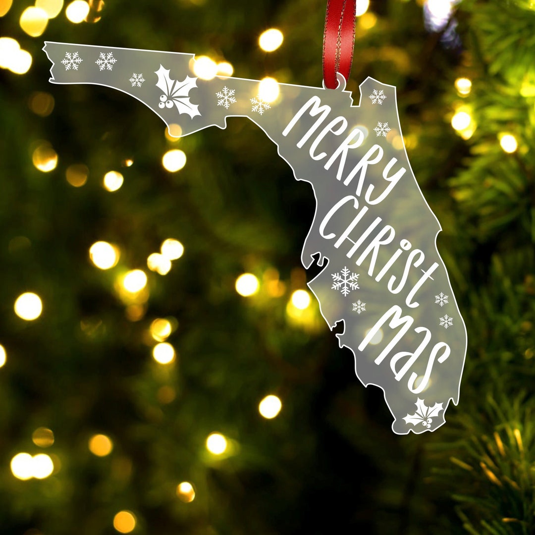 Florida Christmas Ornament Florida State Gift Florida Gifts Etsy