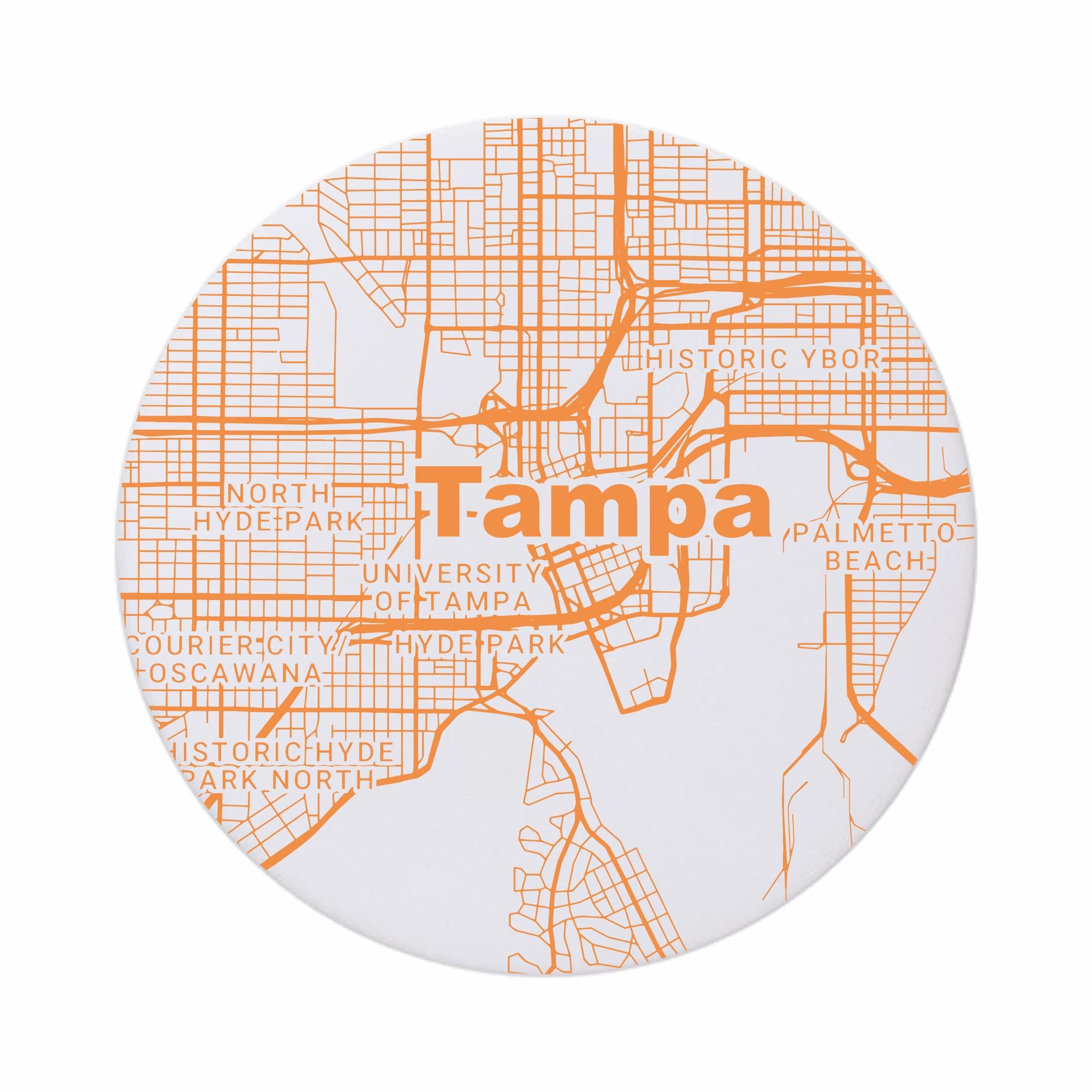 Discover Tampa FL Map Ceramic Coasters - Florida Décor and Absorbent Ceramic Coasters