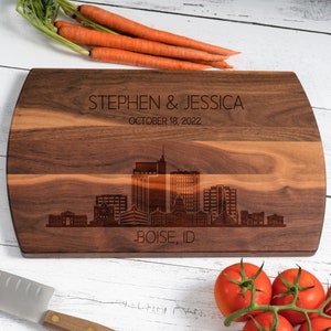 Boise Skyline Cutting Board, Idaho Skyline Gift, Real Estate Closing, Housewarming Gift, Boise ID, Personalized Cutting Board, Cheese Board