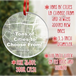 Raleigh Map Ornament, Raleigh NC Gift, New City, Raleigh Christmas Ornament, New Home, Moving Away, Raleigh City Streets, Raleigh Decor image 4