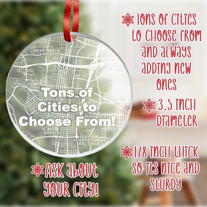 Raleigh Map Ornament, Raleigh NC Gift, New City, Raleigh Christmas Ornament, New Home, Moving Away, Raleigh City Streets, Raleigh Decor image 4