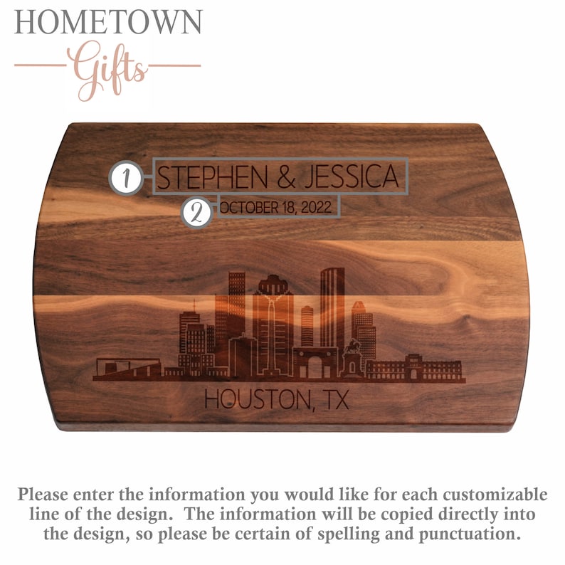 HometownGiftsCo Skyline Cutting Board - Thumbnail 2