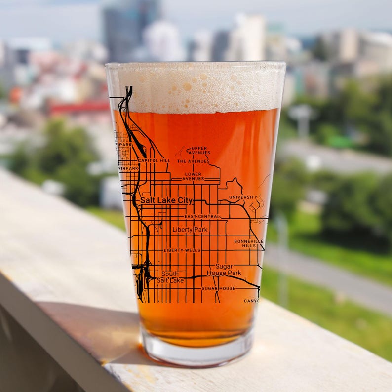 HometownGiftsCo City Map Pint Glass