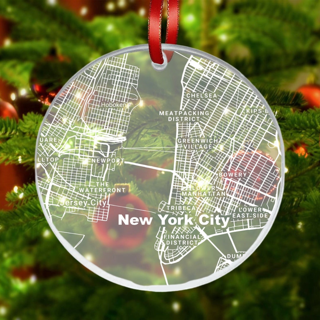 New York City Map Ornament New York City NY Gift New York - Etsy