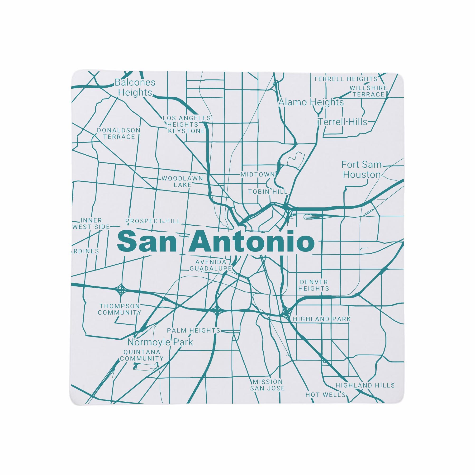 Discover San Antonio TX Ceramic Coaster Set, Texas Home Decor, Travel Keepsake, Gift